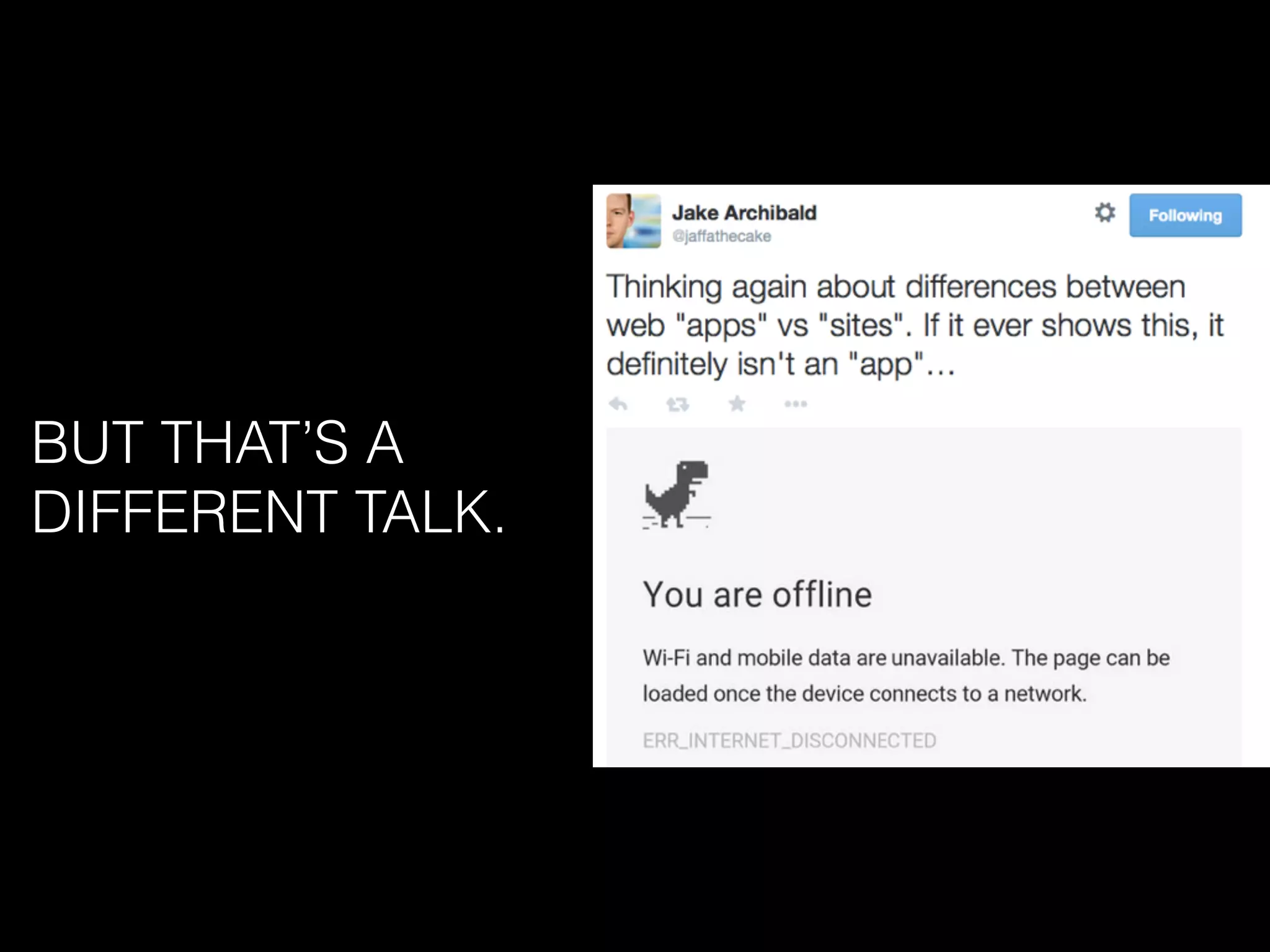 BUT THAT’S A
DIFFERENT TALK.
 