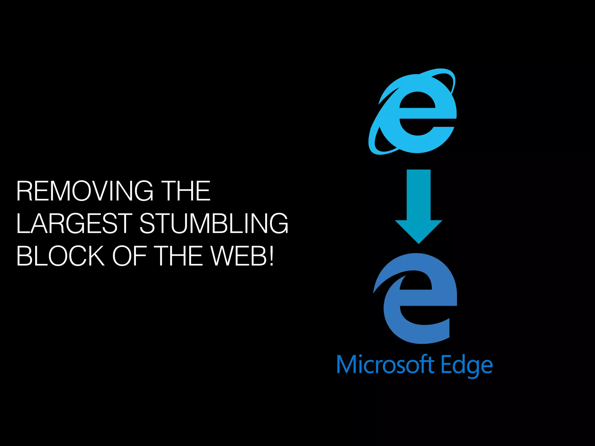 REMOVING THE
LARGEST STUMBLING
BLOCK OF THE WEB!
 