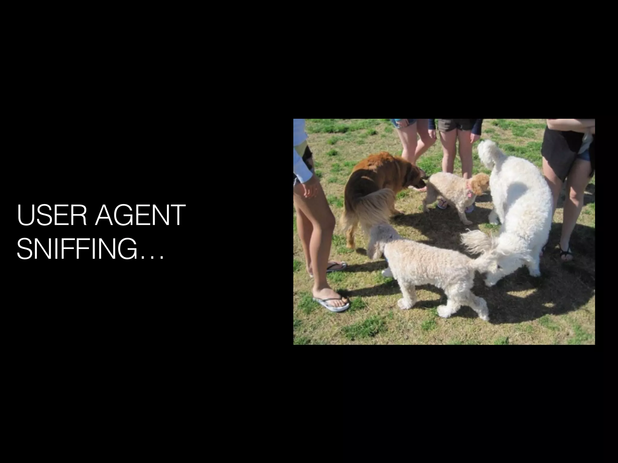 USER AGENT
SNIFFING…
 