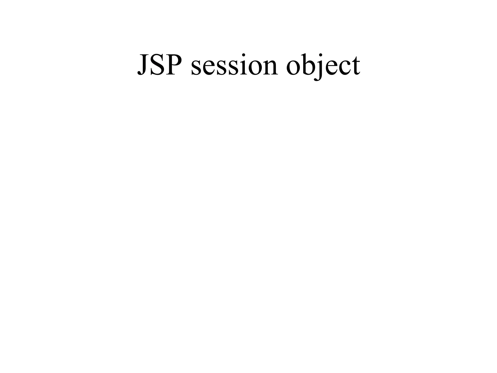 JSP session object 