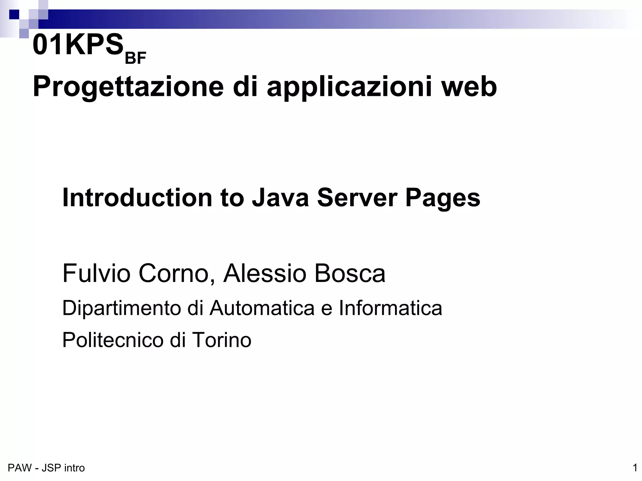 Introduction to JSP | PDF | Web Development | Internet