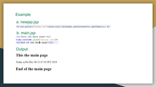 Example
a. newjsp.jsp
b. main.jsp
Output
 