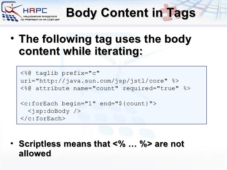 How to write custom tags in jsp