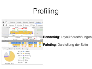 Proﬁling
Rendering: Layoutberechnungen
Painting: Darstellung der Seite
 