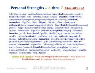 8
                            © 2013 G&A | http://www.gunnassoc.com
Job Search Planning Guide   Saint John's Episcopal Church Special Edition
 