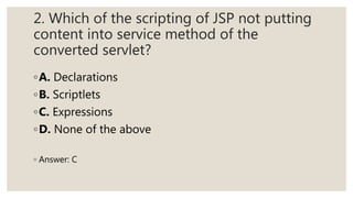 JSP MCQ Question with Answer | PPTX