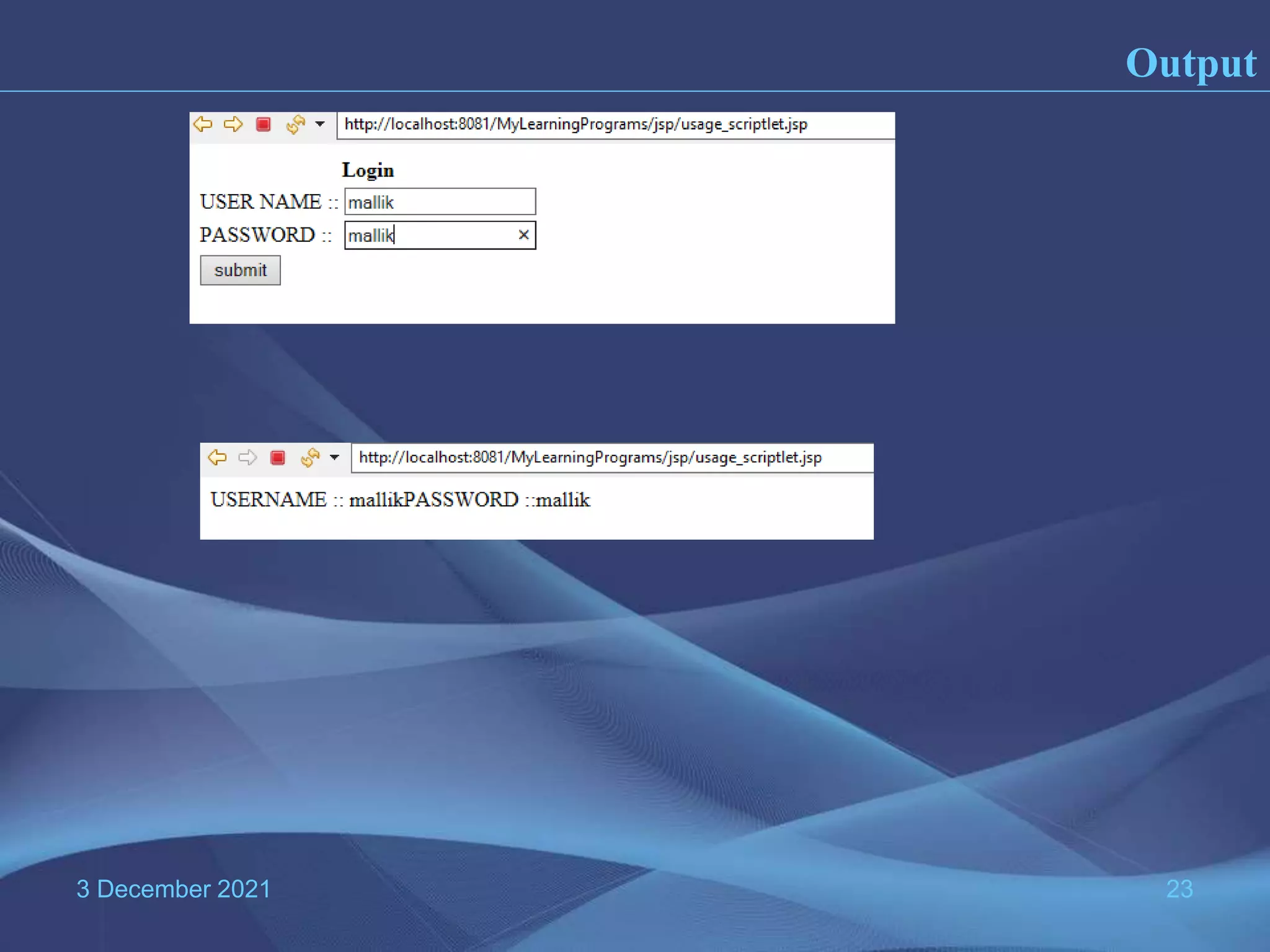 3 December 2021 23 Output 