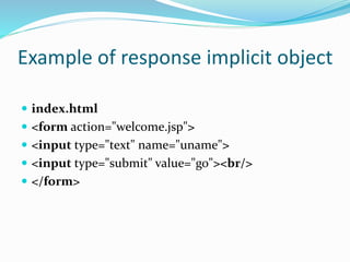 Jsp response implicit object | PPTX