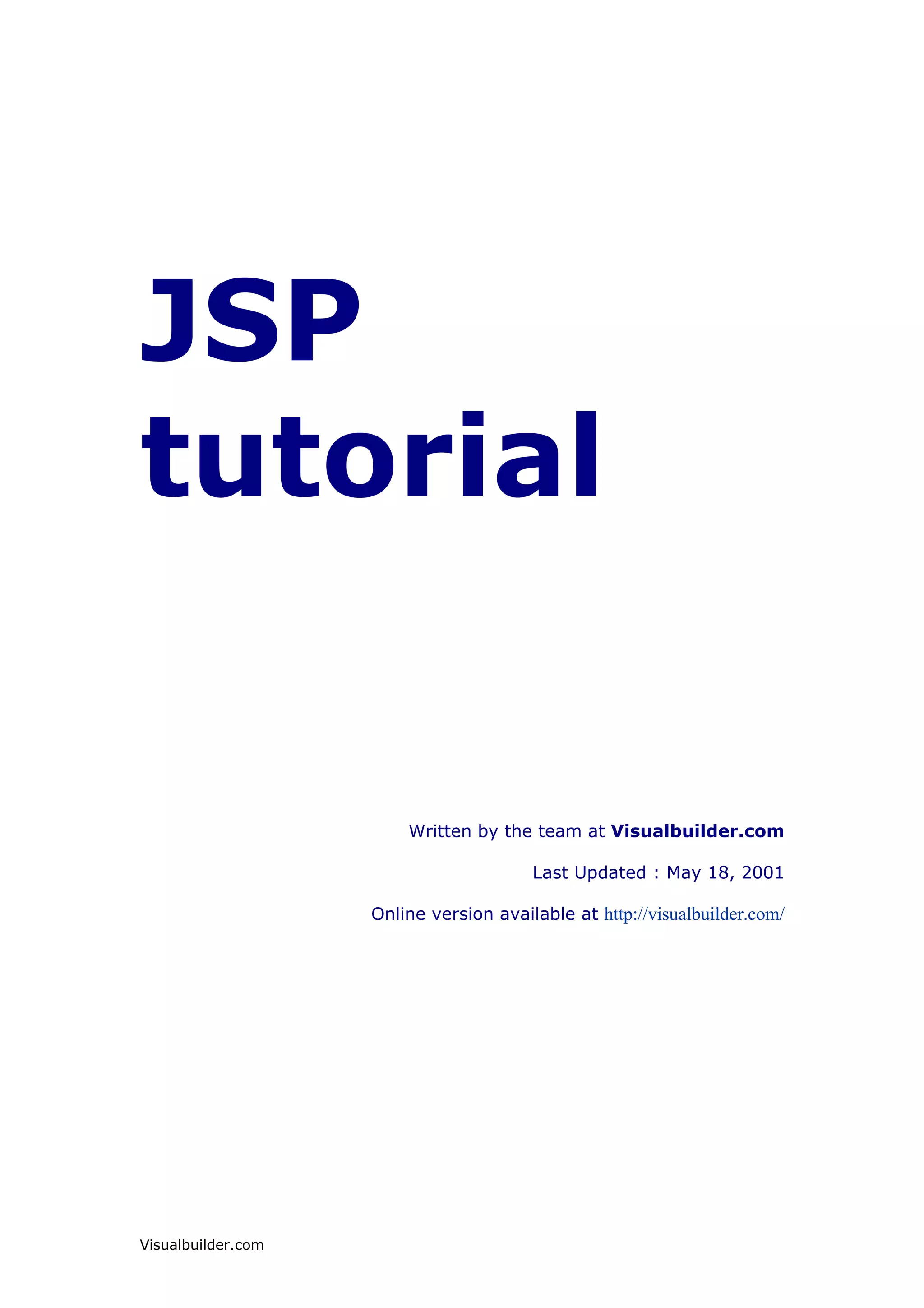 Jsp Tutorial | PDF