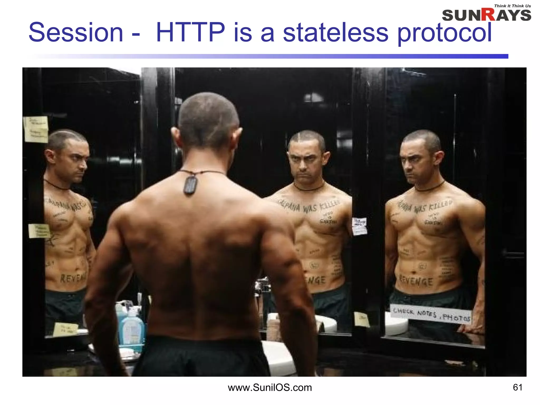www.SunilOS.com 61
Session - HTTP is a stateless protocol
 