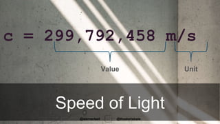 Speed of Light
c = 299,792,458 m/s
Value Unit
@thodorisbais@wernerkeil
 