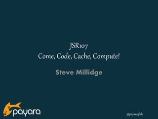 @payara_fish 
JSR107 
Come, Code, Cache, Compute! 
Steve Millidge 
 