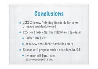 JSR82: Past, Present and Future