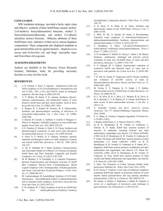 A facile and efficient synthesis of some odorant Schiff bases using ...