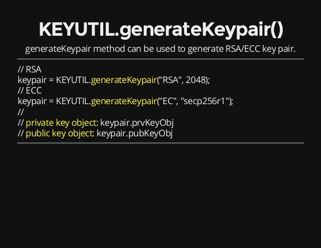 x key generate 509 pair to jsrsasign introduction