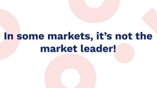 In some markets, it’s not the
market leader!
 