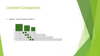 Leveled Compaction
 Hybrid – best of both worlds 
 