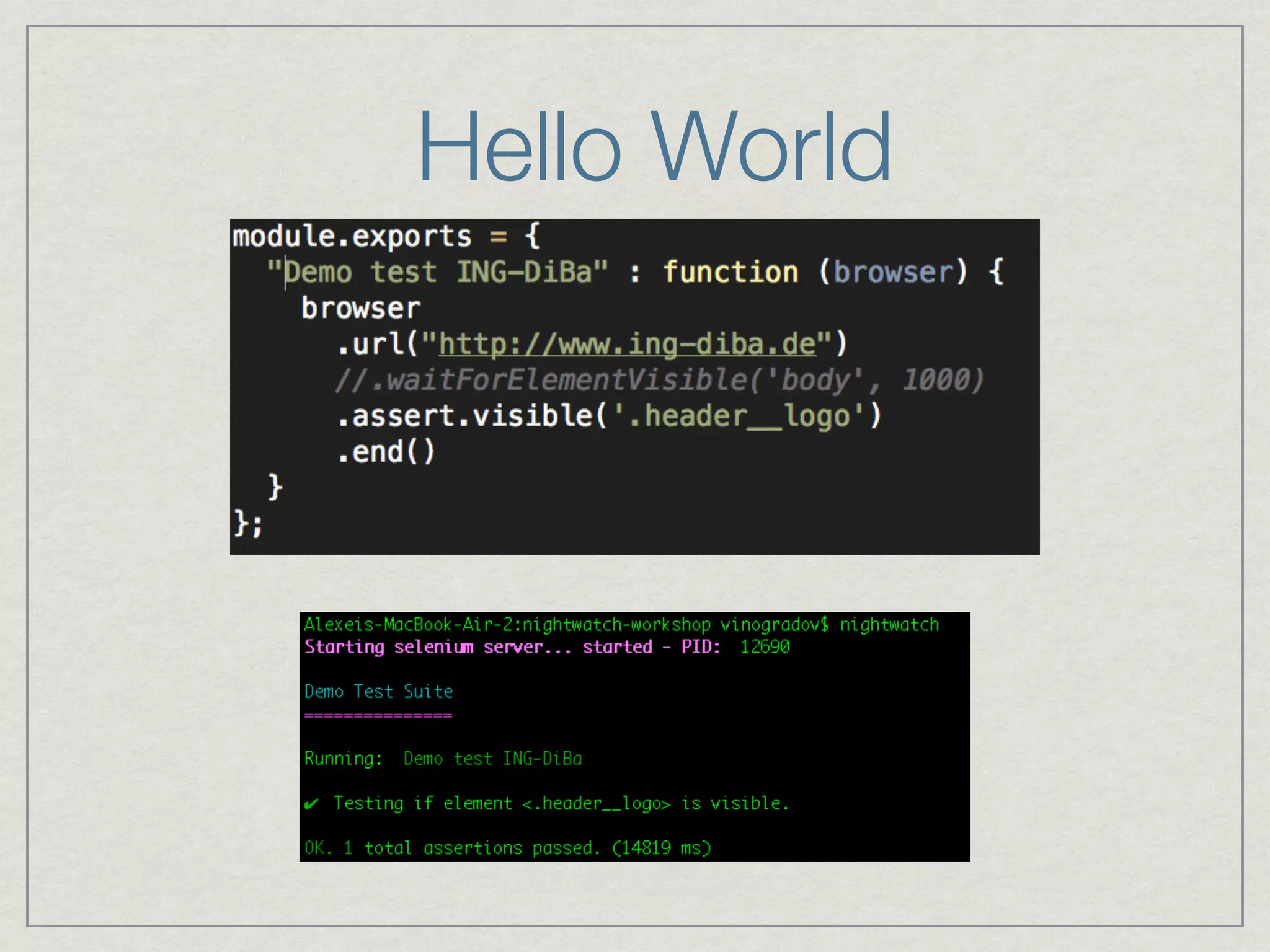 Hello World 
 
