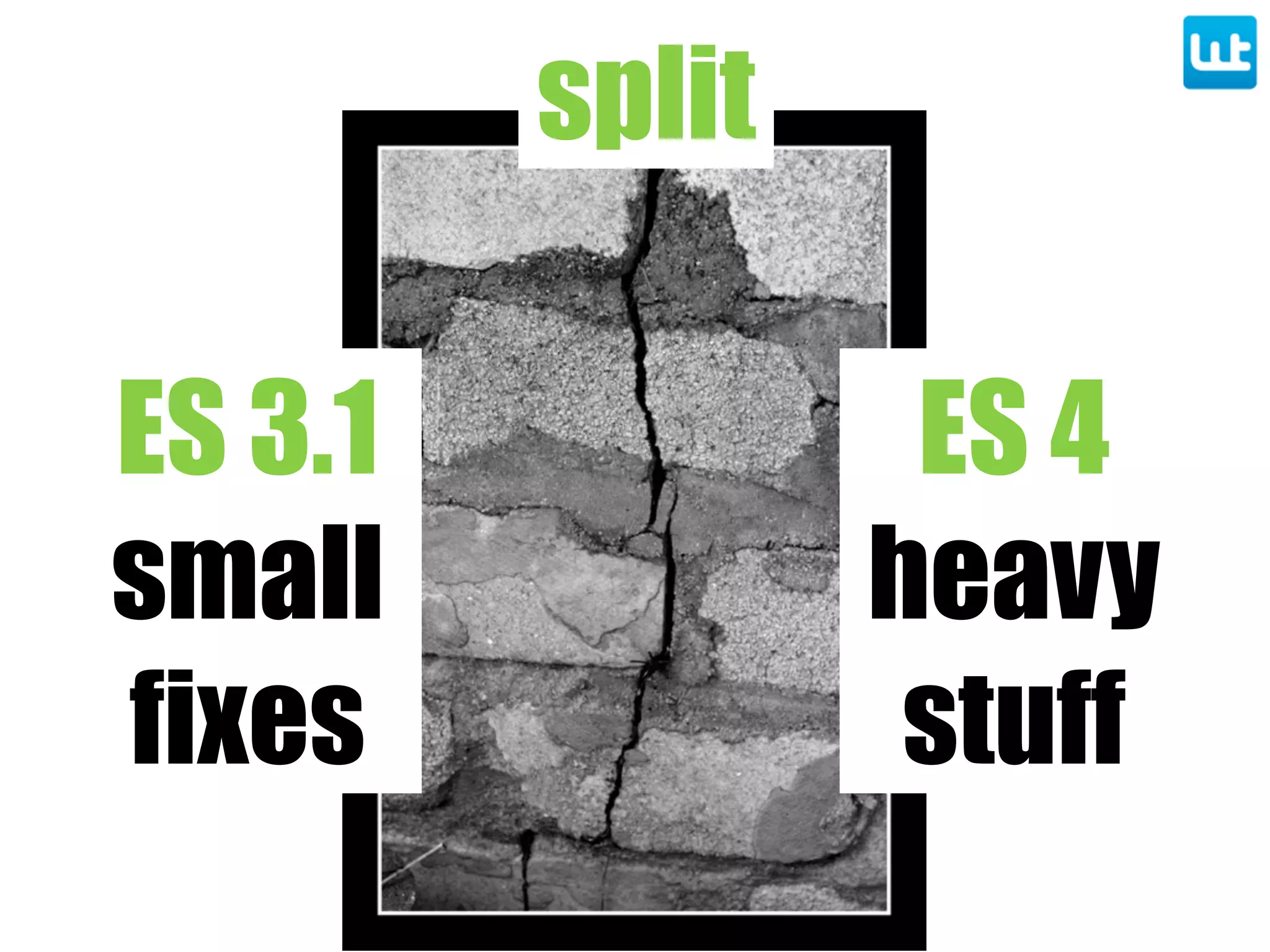ES 3.1
small
fixes
ES 4
heavy
stuff
split
 