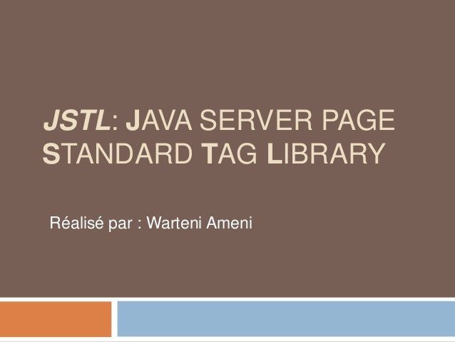 Javaserver Pages Standard Tag Library – WNMEJP