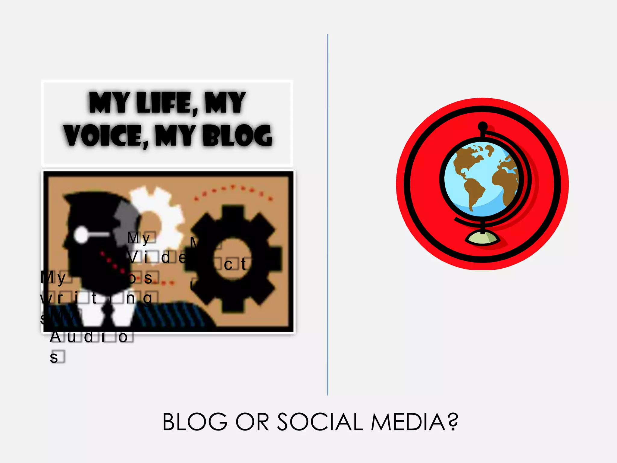 My life, my voice, my blog My VideosMy PicturesMy writingsMy AudiosBLOG OR SOCIAL MEDIA?