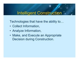 Intelligent Construction - an overview | PDF