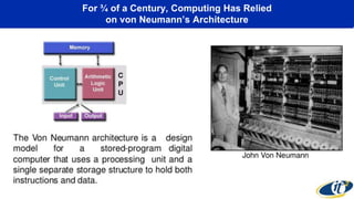 For ¾ of a Century, Computing Has Relied
on von Neumann’s Architecture
 