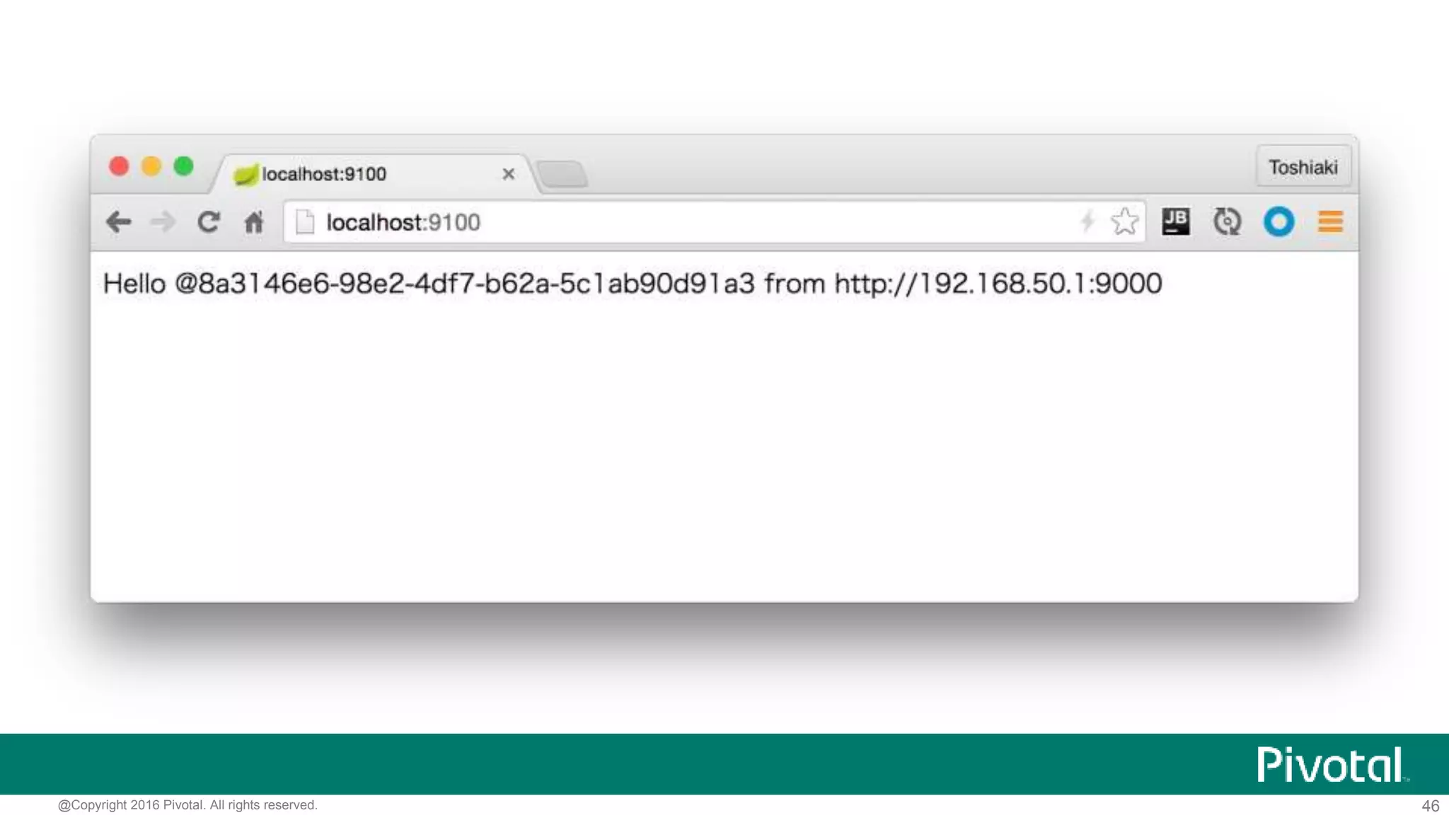 46@Copyright 2016 Pivotal. All rights reserved.
 