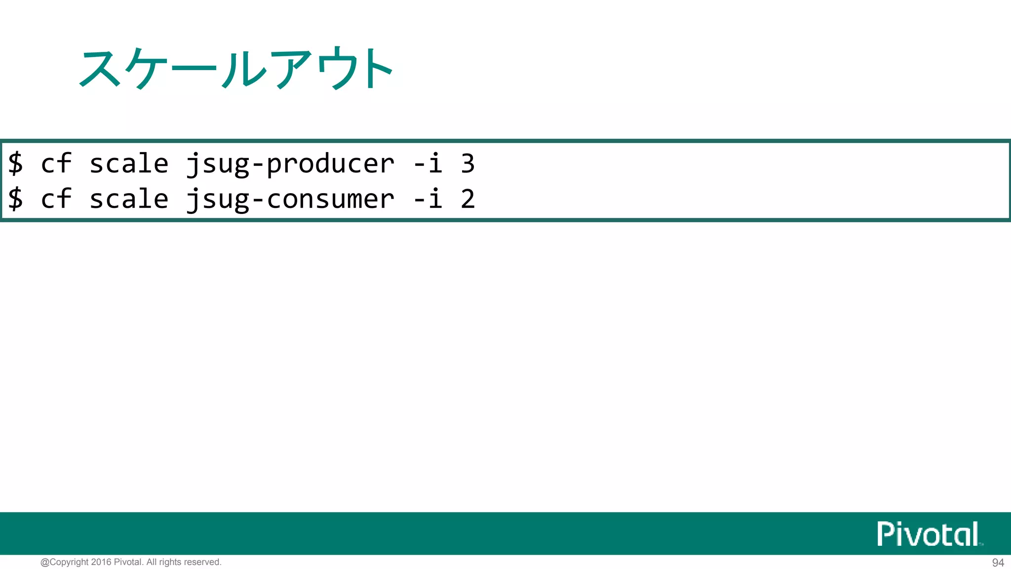 94@Copyright 2016 Pivotal. All rights reserved.
eureka.instance.metadata-map.instanceId
で指定した値
 