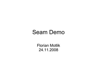 Seam Demo

 Florian Motlik
  24.11.2008
 