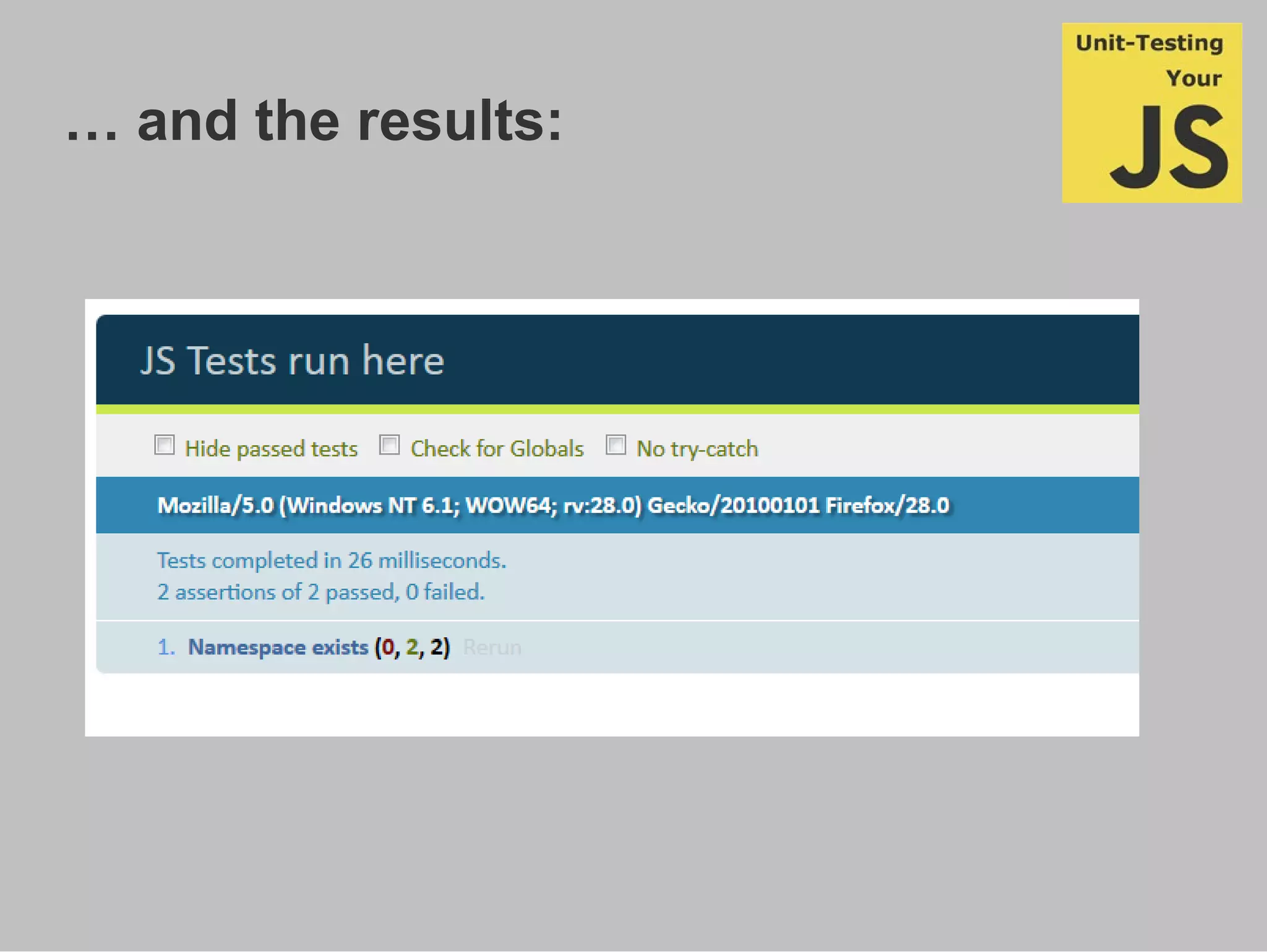 … and the results:
 