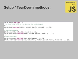Setup / TearDown methods:
 