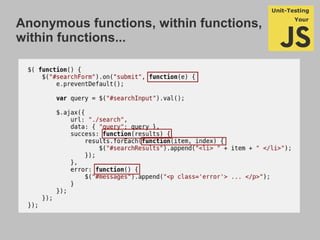 Anonymous functions, within functions,
within functions...
 