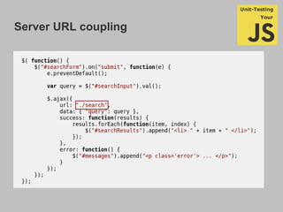 Server URL coupling
js_sample_001.js
(with highlighted hardcoded url)
 