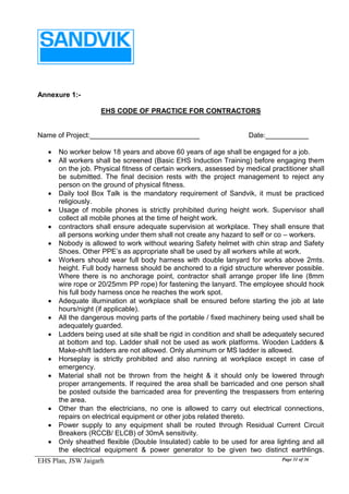 Project EHS Plan | PDF