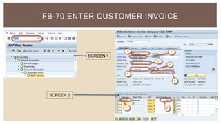 FB-70 ENTER CUSTOMER INVOICE
SCREEN 1
SCREEN 2
 