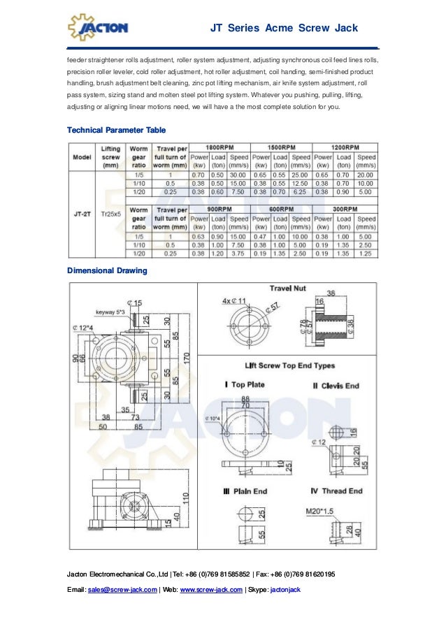 Jt 2 t acme screw jack, screw jack lift, gear lift, screw jack vertical