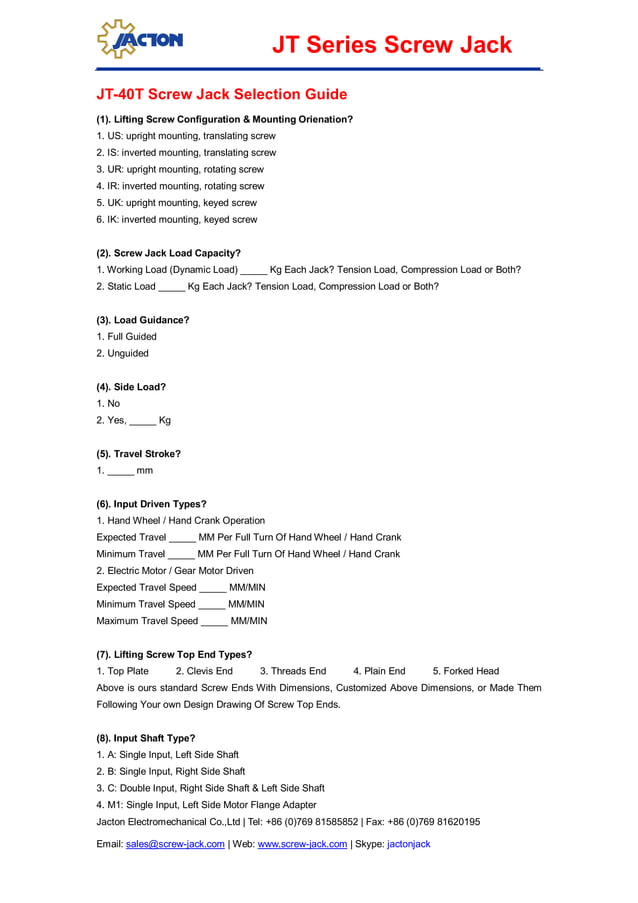 Jt 40 t screw jack efficiency, 40 ton screw jack engineering drawing