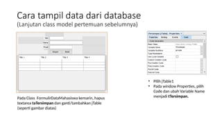 menampilkan data dari mysql menggunakan jtable | PPTX
