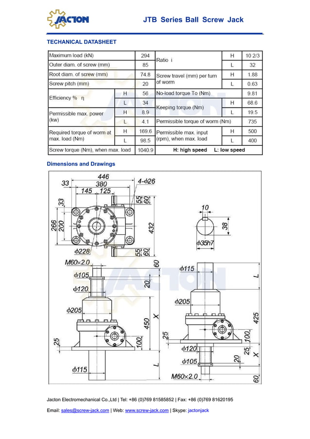 Jtb 300 kn ball screw jack, 30 t right angle worm screw ball gearbox