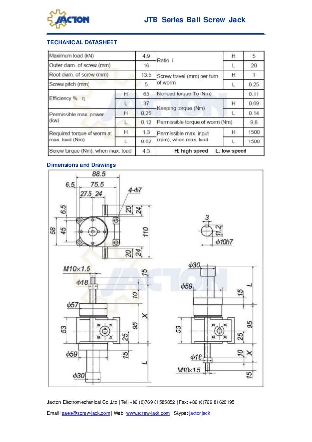 Jtb 5 kn ball screw jack, 500 kg ball screw jack gearbox, mechanical