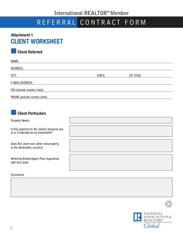 international buyer seller referral form real estate referral form