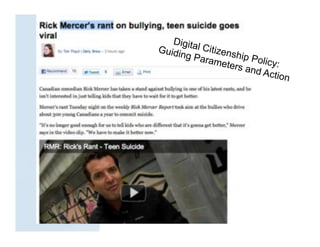 Digita
Guidi     l Citiz
      ng Pa       enshi
            ramet p Policy:
                    ers an
                           d Acti
                                  on
 