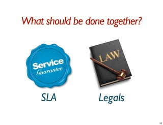 What should be done together?




    SLA           Legals
 