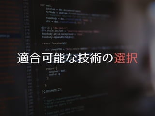 適合可能な技術の選択
 