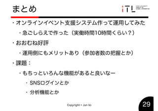 オンラインイベント支援システムOLiVESの開発と運用