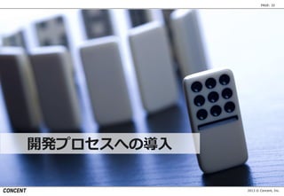 2013 © Concent, Inc.
PAGE: 32
開発プロセスへの導入
 