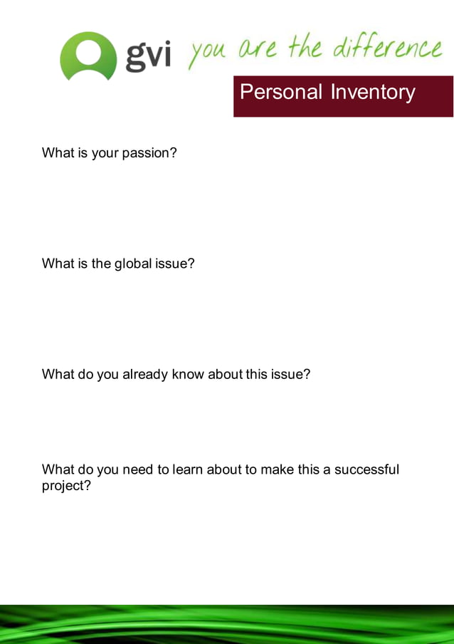 Inventory Hand Out Personal inventory handout | DOCX