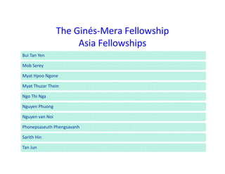 The Ginés‐Mera Fellowship Fund for Postgraduates Studies in Biodiversity