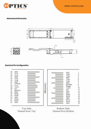 40G QSFP+ Transceiver Data Sheet By JTOPTICS | PDF